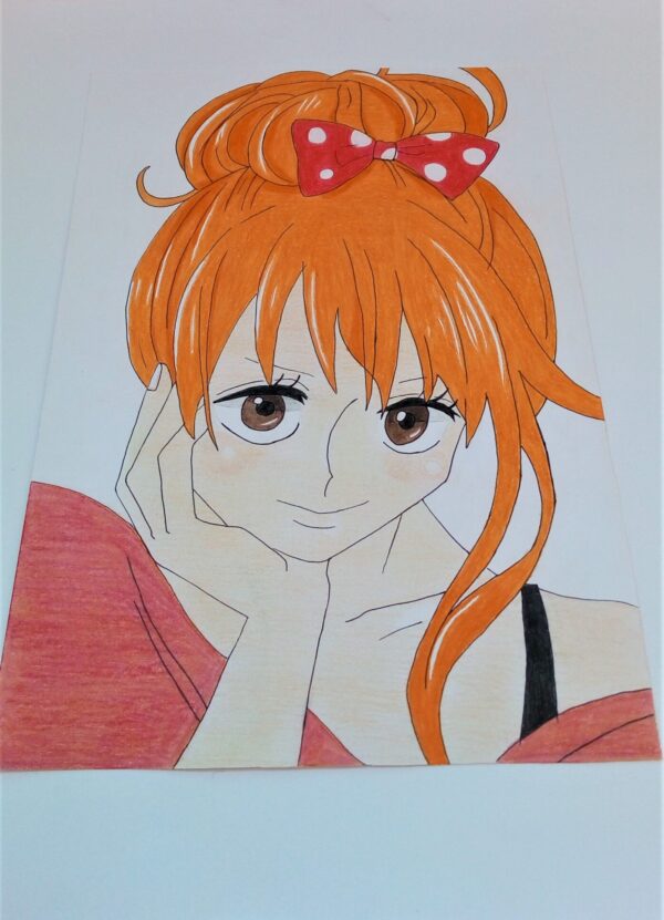 Disegno ragazza anime - disegno quadro manga - volto anime - immagine 2