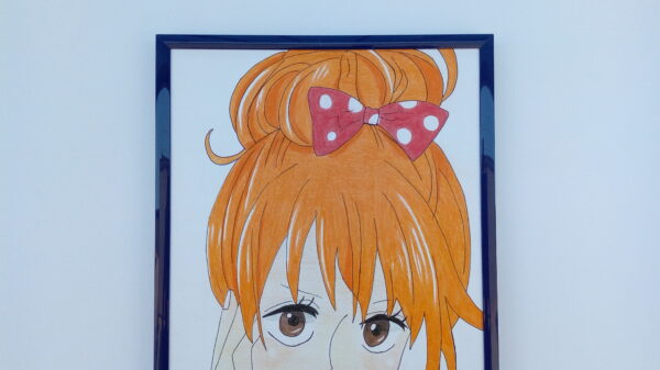Disegno ragazza anime - disegno quadro manga - volto anime - immagine 3