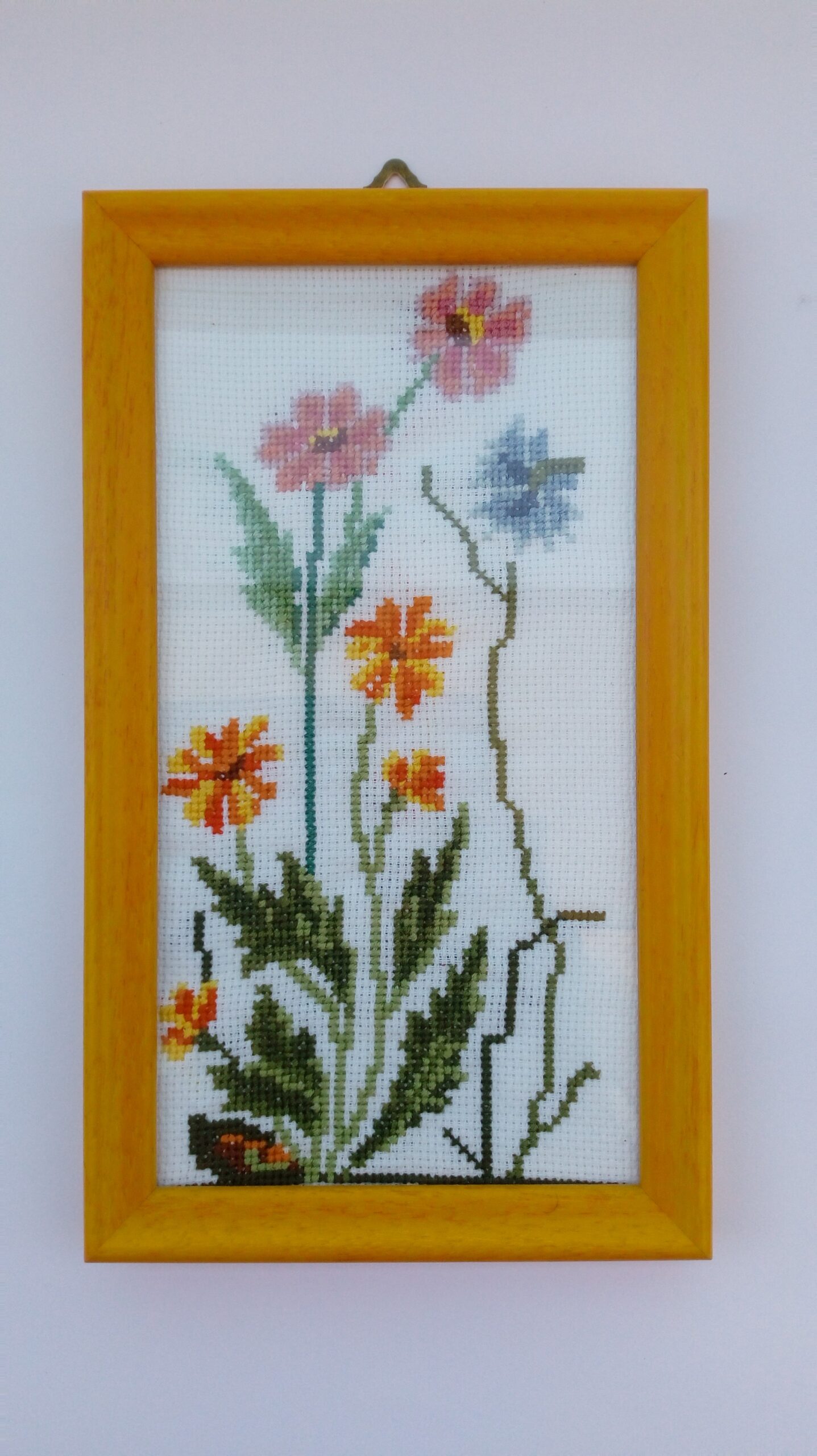 Quadri con fiori, arredo con fiori, fiori e piante a punto croce, Cornice inclusa