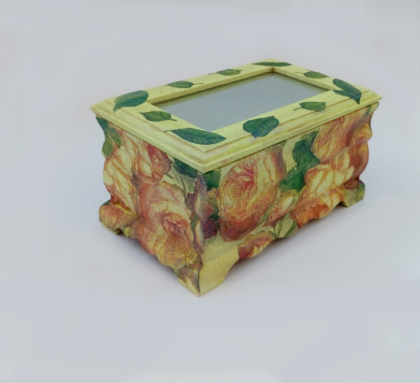 Scatola di legno - scatola con fiori - scatola decorata a decoupage - scatola dei ricordi - legno dipinto